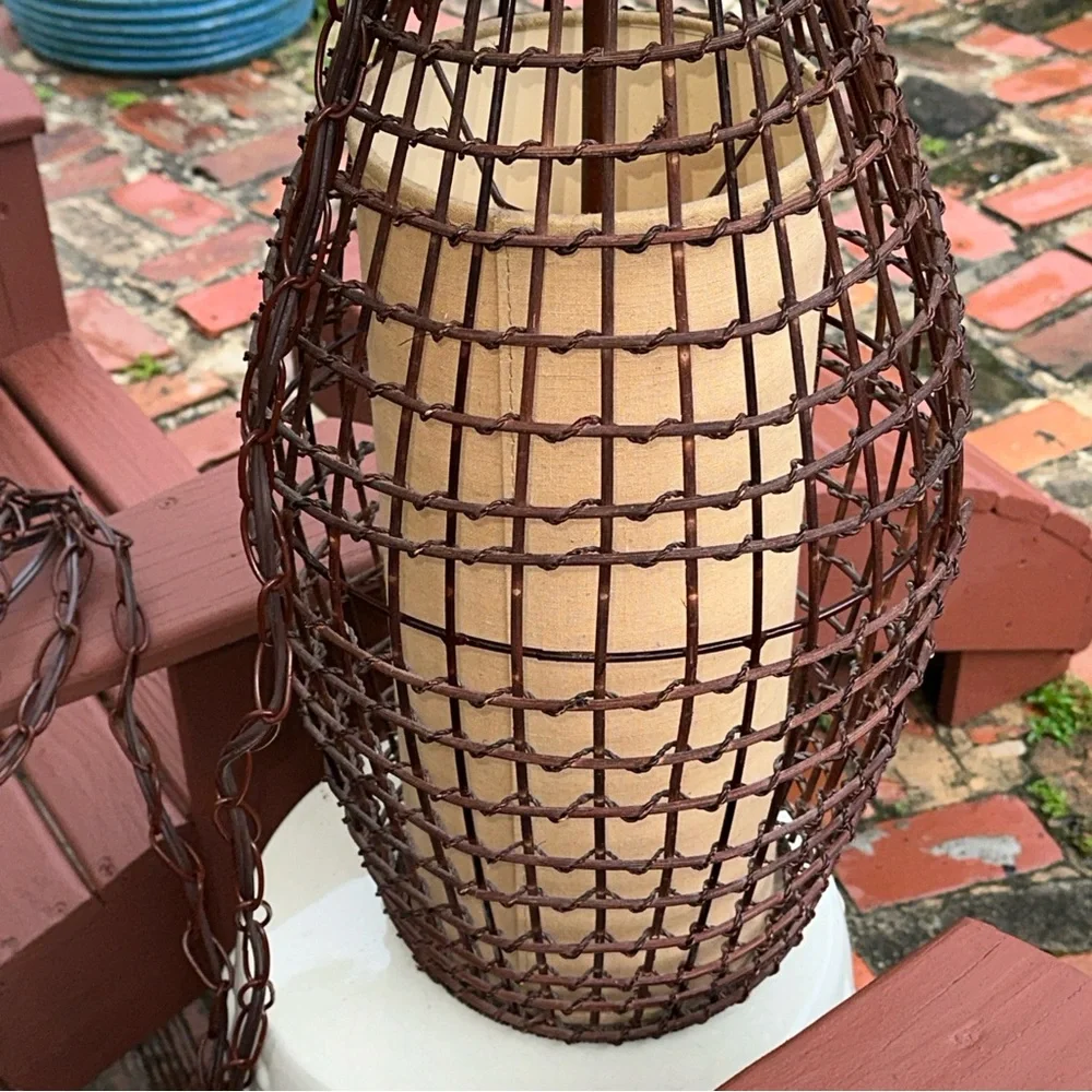 Unique Rustic vintage  wicker/rattan Lantern